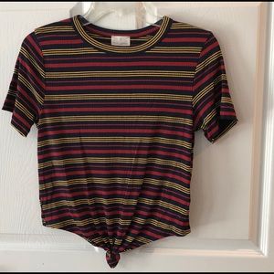 Madewell Striped 70’s Style rayon & Spandex Top Md